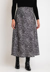 Serafina Collection One Size Leopard Print Maxi Skirt, Grey