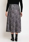 Serafina Collection One Size Leopard Print Maxi Skirt, Grey