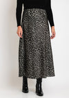 Serafina Collection One Size Leopard Print Maxi Skirt, Green