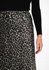 Serafina Collection One Size Leopard Print Maxi Skirt, Green