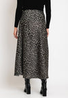 Serafina Collection One Size Leopard Print Maxi Skirt, Green