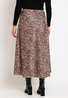 Serafina Collection One Size Leopard Print Maxi Skirt, Tan