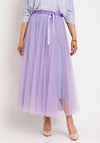 Serafina Collection One Size Tulle Midi Skirt, Lilac