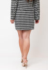 Serafina Gold Embellished Checked Mini Skirt, Black Multi