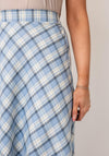 Serafina Collection Check Aline Maxi Skirt, Blue