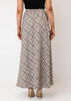 Serafina Collection Check Aline Maxi Skirt, Taupe