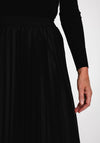 Serafina Collection One Size Pleated Maxi Skirt, Black
