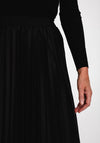Serafina Collection One Size Pleated Maxi Skirt, Black