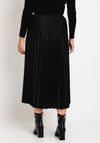 Serafina Collection One Size Pleated Maxi Skirt, Black