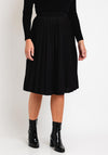 Serafina Collection One Size Pleated Knee Length Skirt, Black