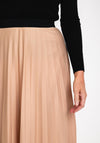 Serafina Collection One Size Pleated Knee Length Skirt, Camel