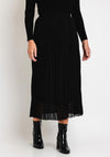Serafina Collection One Size Pleated Midi Skirt, Black