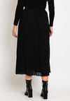 Serafina Collection One Size Pleated Midi Skirt, Black
