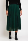 Serafina Collection One Size Pleated Midi Skirt, Green