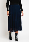 Serafina Collection One Size Pleated Midi Skirt, Navy