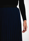 Serafina Collection One Size Pleated Midi Skirt, Navy