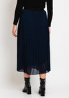 Serafina Collection One Size Pleated Midi Skirt, Navy
