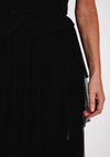 Serafina Collection One Size Tiered Tulle Midi Skirt, Black