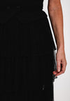 Serafina Collection One Size Tiered Tulle Midi Skirt, Black