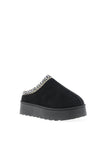 Zen Collection Aztec Detail Faux Fur Lined Platform Shoes, Black