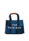 Zen Collection Denim Printed Quote Mini Tote Bag, Denim Blue