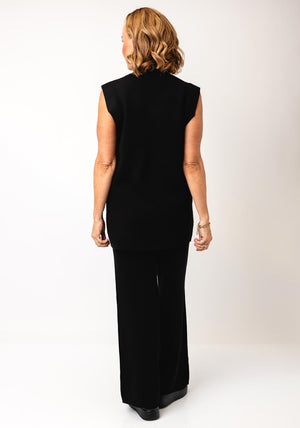 Serafina Collection One Size 3 Piece Knit Co-Ord, Black