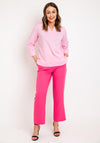 Fransa Maddie Split Neck Linen Blouse, Pink