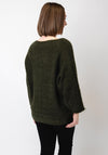 Serafina Collection One Size Star V Neck Jumper, Green