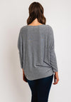 Serafina Collection One Size Metallic Print Sweater, Grey