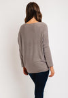 Serafina Collection One Size Metallic Print Sweater, Taupe