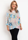 Serafina Collection One Size Floral Print Sweater, Beige