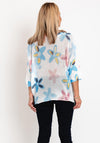 Serafina Collection One Size Floral Print Sweater, White