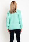 Serafina Collection V-Neck Cable Knit Sweater, Green