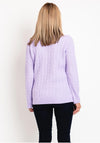 Serafina Collection V-Neck Cable Knit Sweater, Lilac