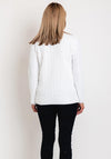 Serafina Collection V-Neck Cable Knit Sweater, White