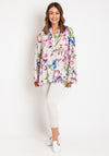 Serafina Collection One Size Floral Tunic Blouse, White Multi