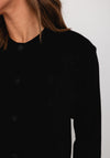 Serafina Collection Floral Embroidery Knit Cardigan, Black