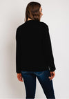 Serafina Collection Floral Embroidery Knit Cardigan, Black