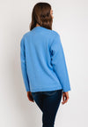 Serafina Collection Floral Embroidery Knit Cardigan, Blue