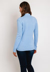 Serafina Collection Button Collar Cable Knit Sweater, Blue