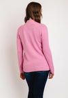 Serafina Collection Button Collar Cable Knit Sweater, Pink