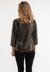 Anamor Glitter Cropped Sleeve Top, Gold