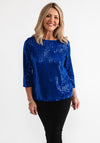 Anamor Glitter Cropped Sleeve Top, Blue