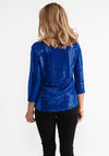 Anamor Glitter Cropped Sleeve Top, Blue