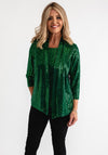 Anamor Glitter Layered Top, Green