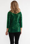 Anamor Glitter Layered Top, Green