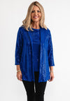 Anamor Glitter Cropped Sleeve Jacket, Blue