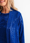 Anamor Glitter Cropped Sleeve Jacket, Blue