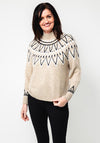 Serafina Collection One Size Fair Isle Knit Jumper, Beige