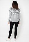 Serafina Collection One Size Fair Isle Knit Jumper, Grey